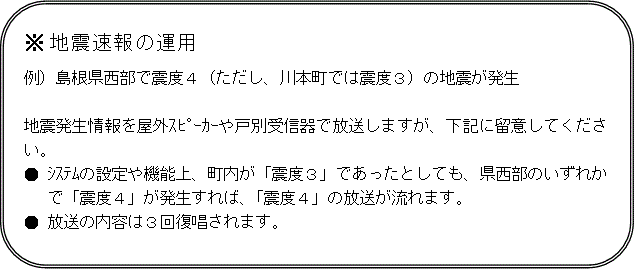地震速報の運用